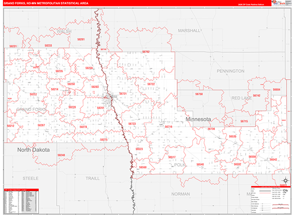 Grand Forks Metro Area Wall Map